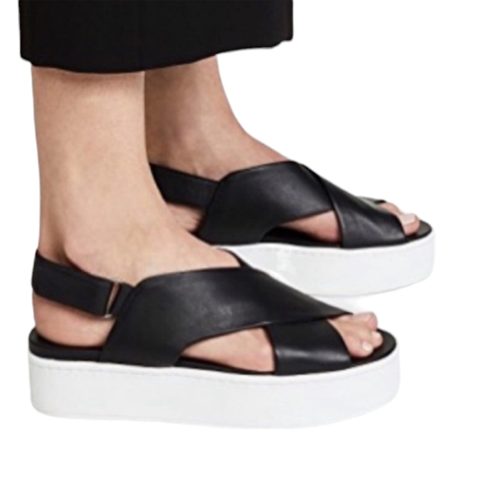 Vince Leather Slingback Sandals - Picture 2 of 13